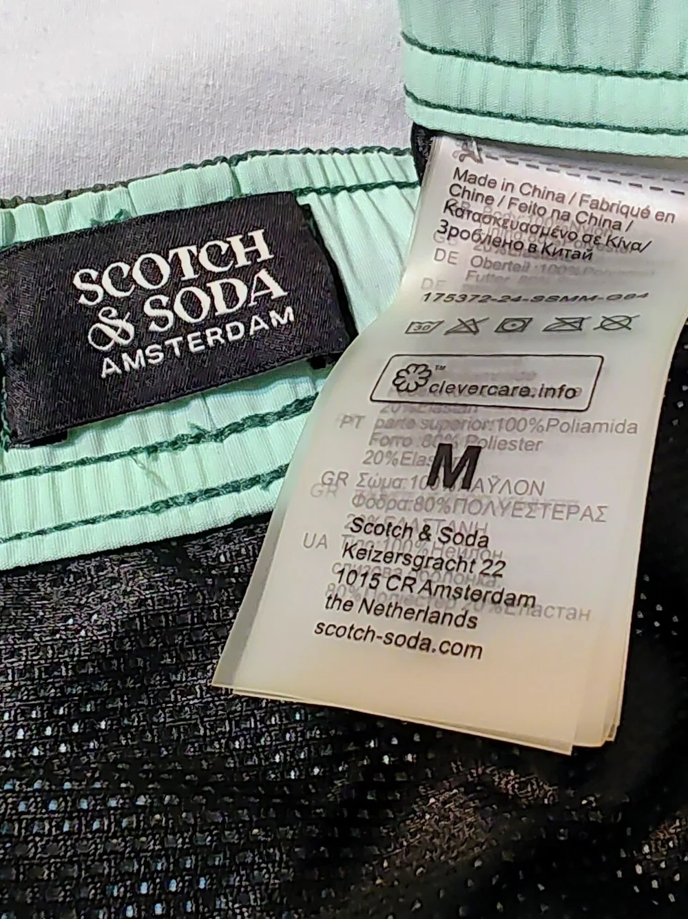 Scotch & Soda Green Coral Reef Print Swim Trunks